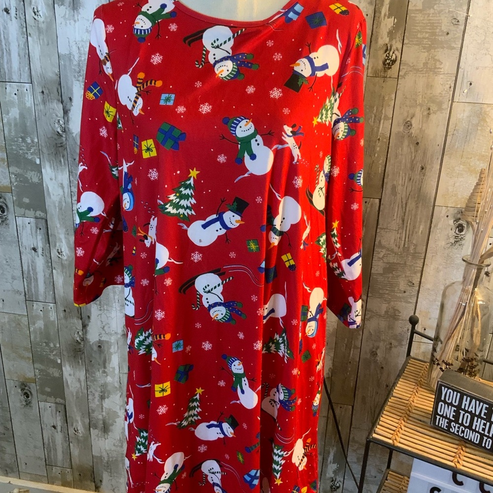 Festive Red Snowman Dress from Dress Works.